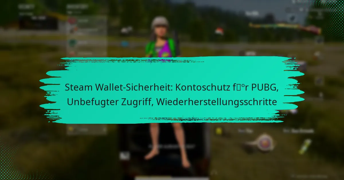 Steam Wallet-Sicherheit: Kontoschutz für PUBG, Unbefugter Zugriff, Wiederherstellungsschritte