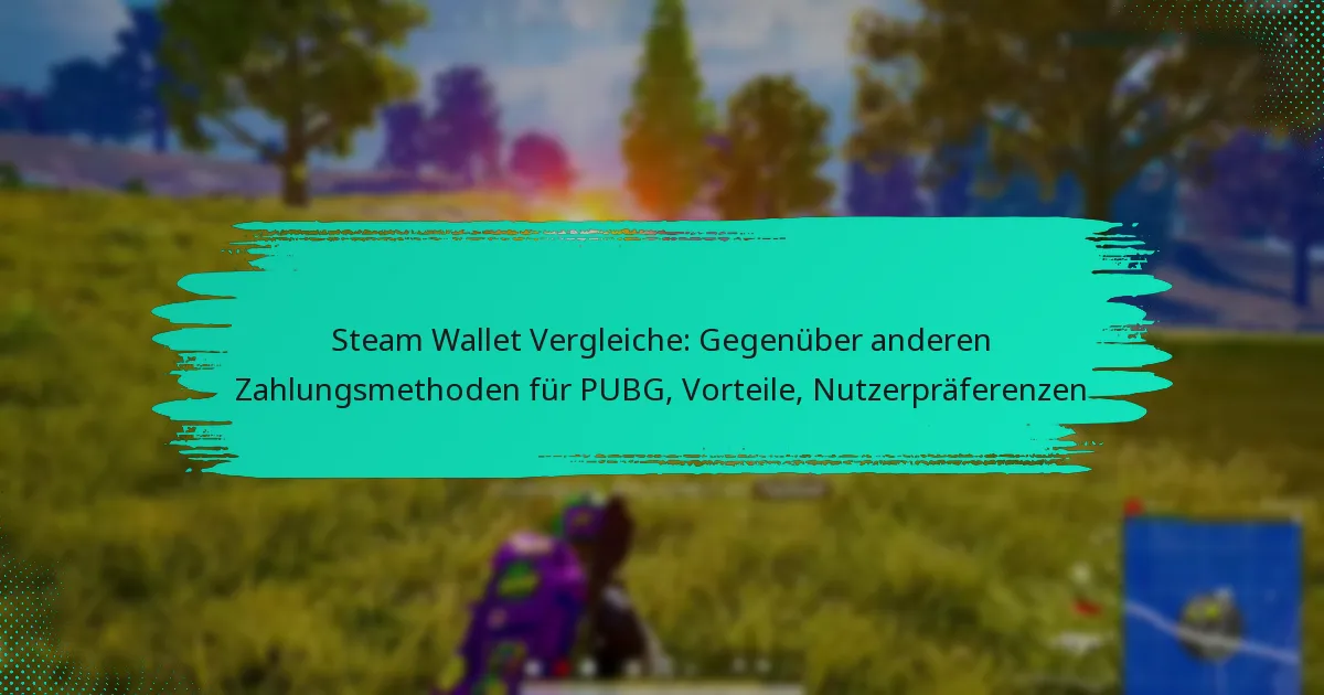 Steam Wallet Vergleiche: Gegenüber anderen Zahlungsmethoden für PUBG, Vorteile, Nutzerpräferenzen