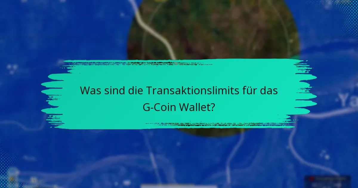 Was sind die Transaktionslimits für das G-Coin Wallet?