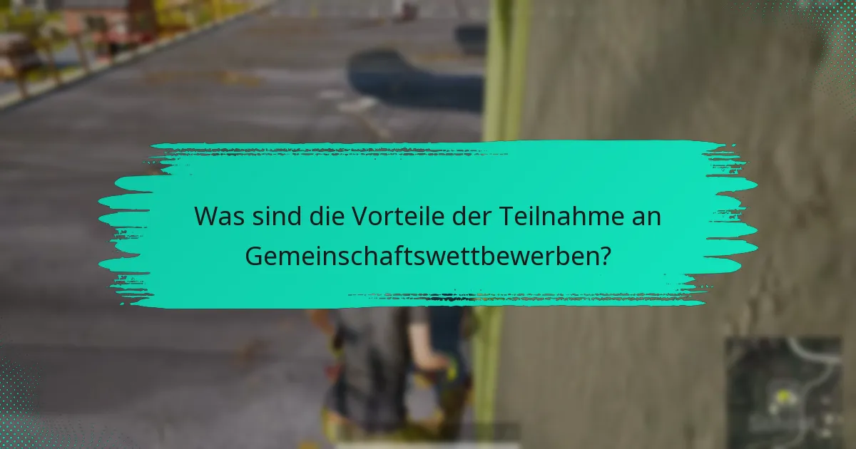 Was sind die Vorteile der Teilnahme an Gemeinschaftswettbewerben?