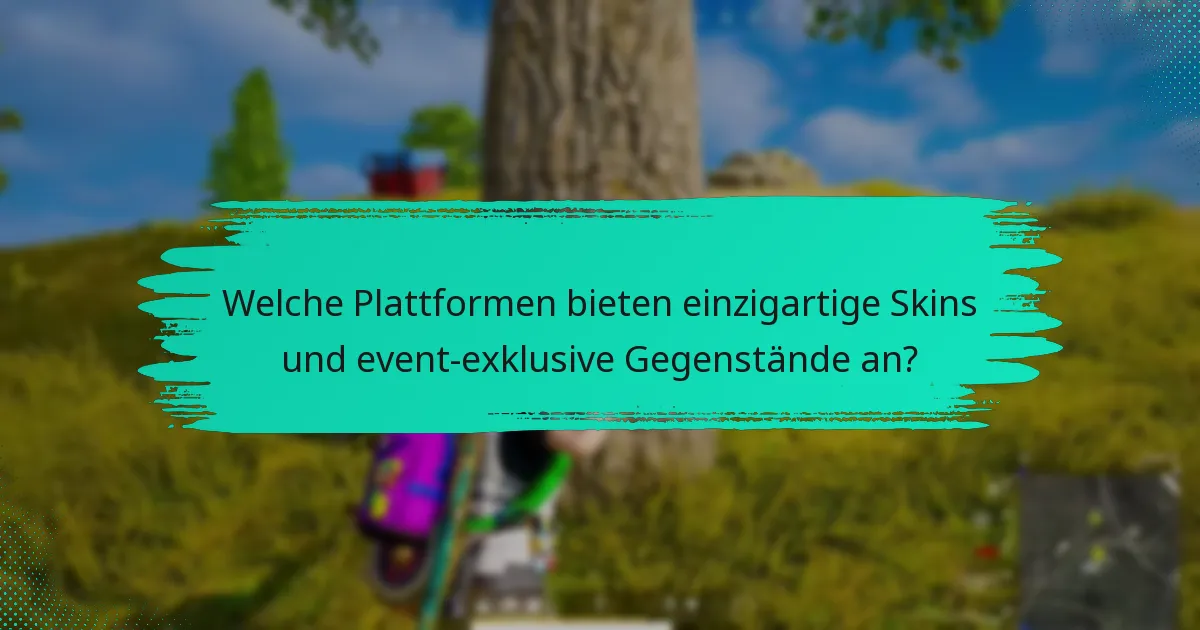 Welche Plattformen bieten einzigartige Skins und event-exklusive Gegenstände an?